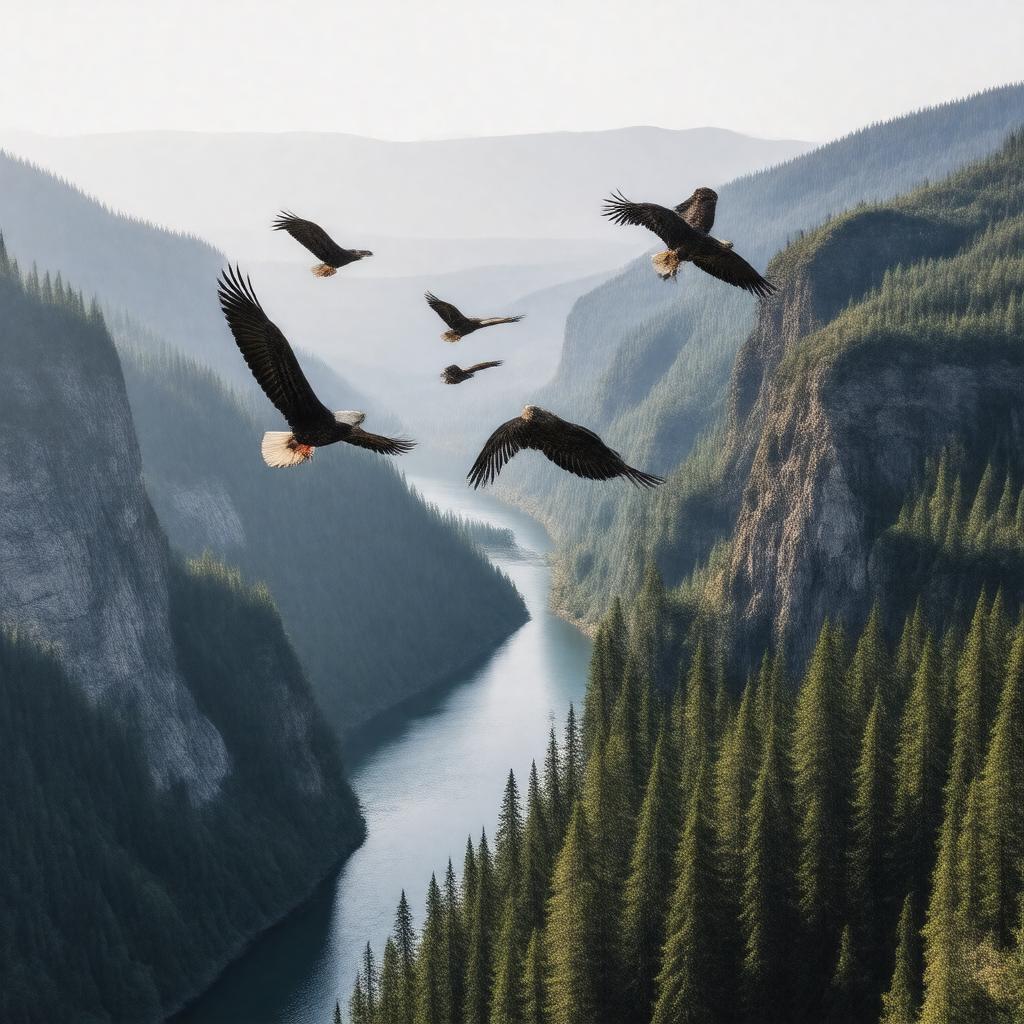 Click to view larger image AI-created image of Condors of the Columbia