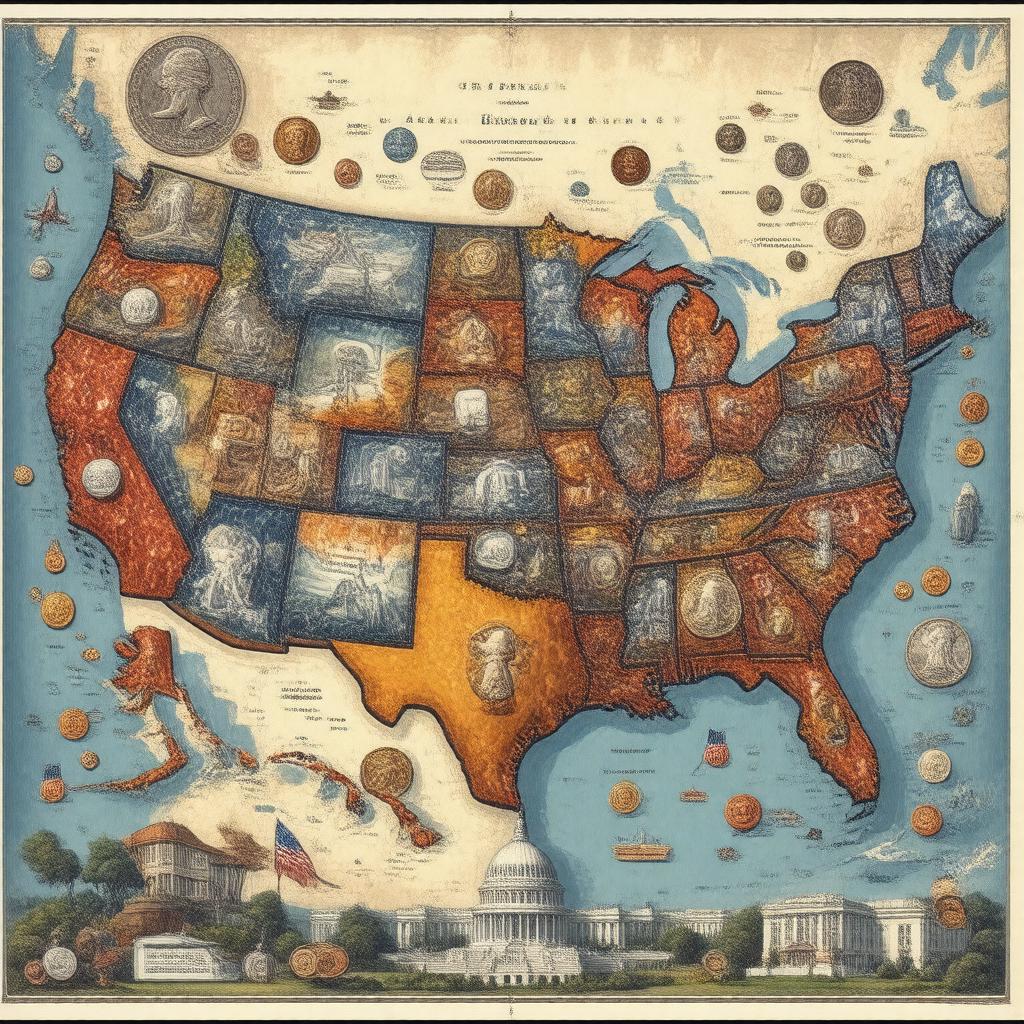 Click to view larger image AI-created image of Connecting America through Coins