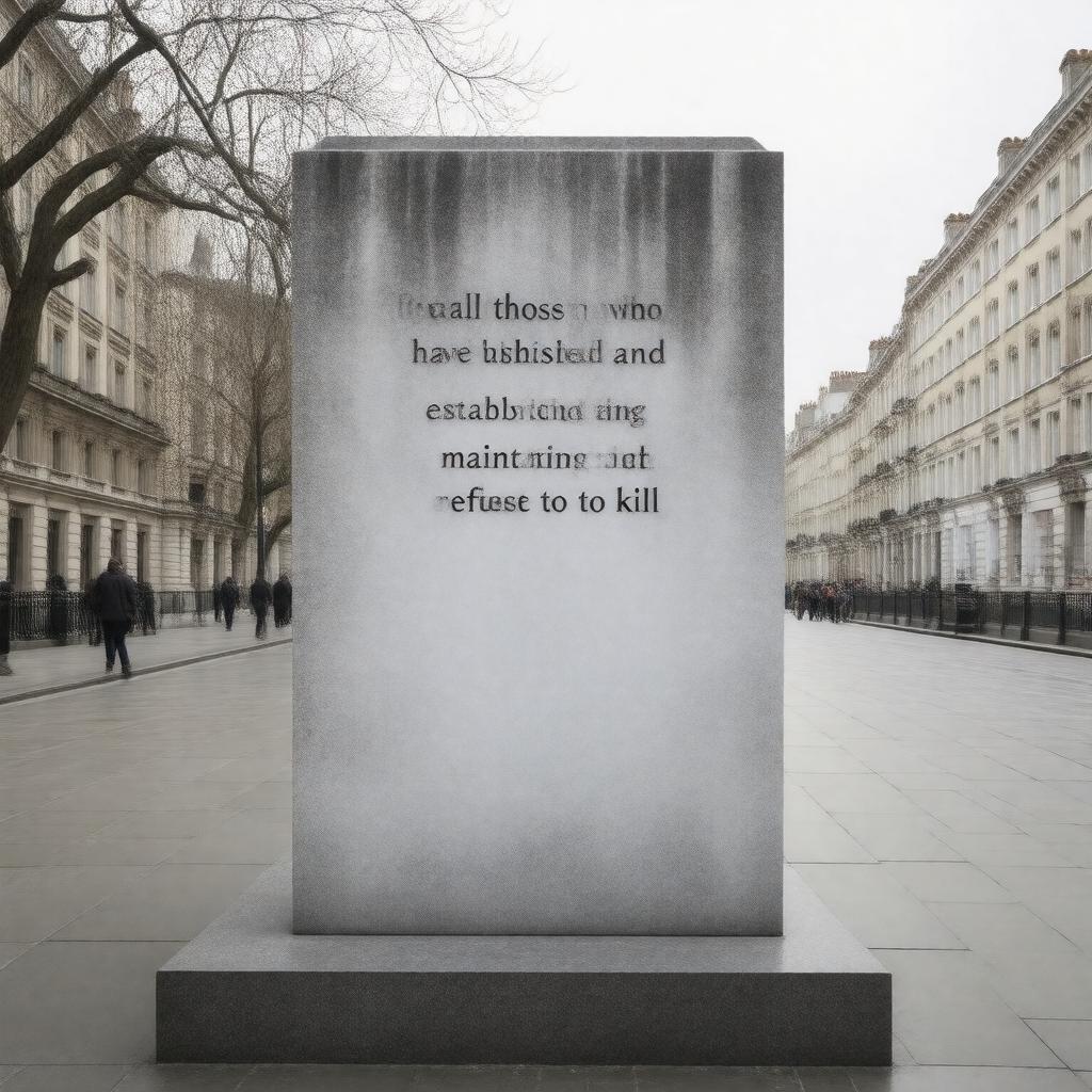 Click to view larger image AI-created image of Conscientious Objectors Commemorative Stone, Tavistock Square, London