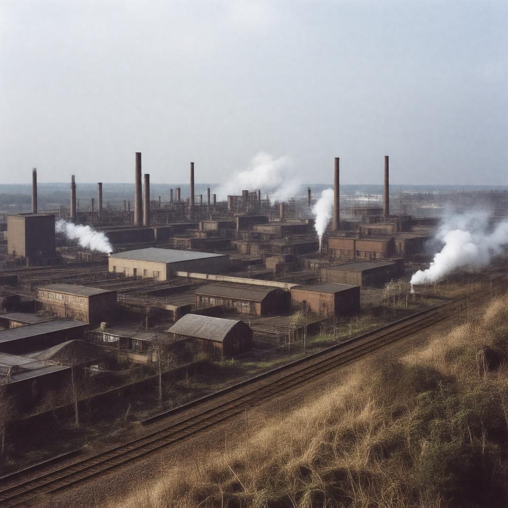 Click to view larger image AI-created image of Consett Steelworks