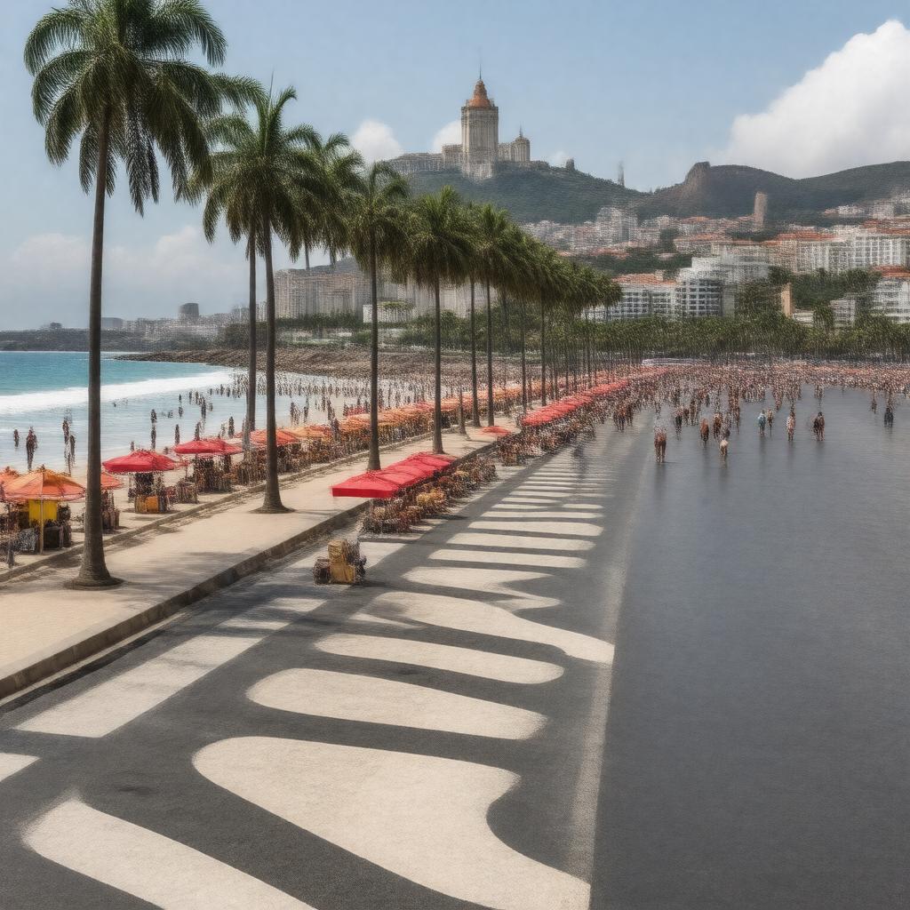 AI-created image of Copacabana Beach, Rio de Janeiro