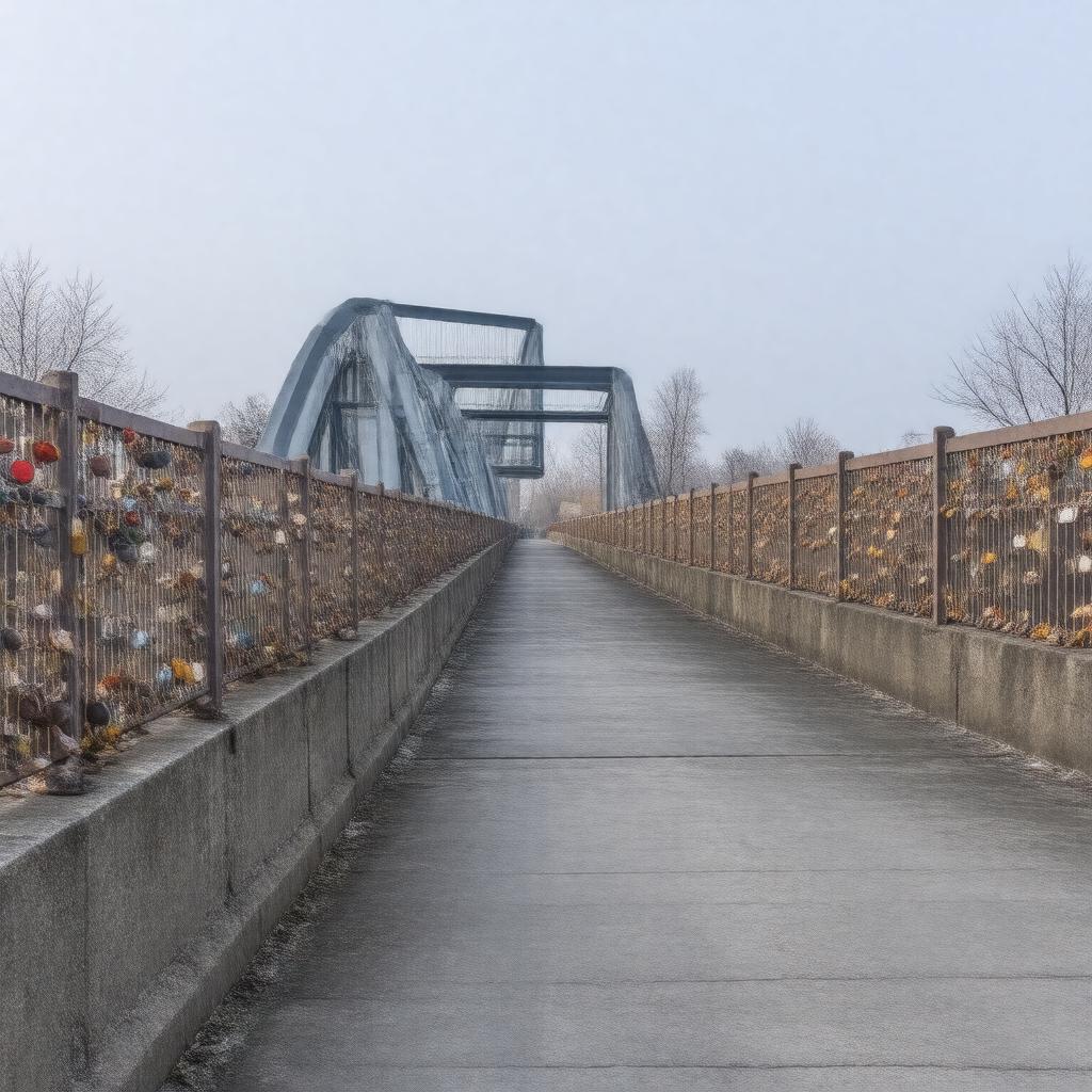 Click to view larger image AI-created image of Corktown Footbridge