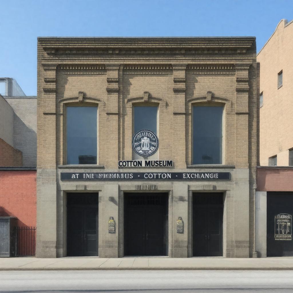Click to view larger image AI-created image of Cotton Museum at the Memphis Cotton Exchange