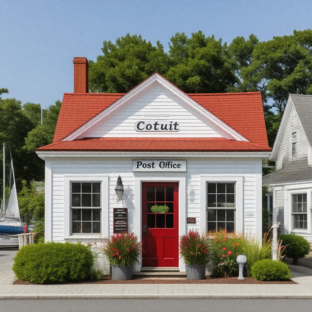 Click to view larger image AI-created image of Cotuit Post Office