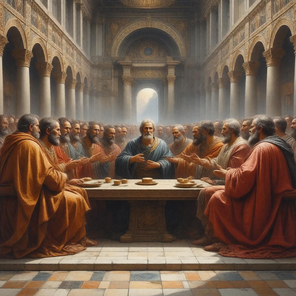 Click to view larger image AI-created image of Council of Jerusalem