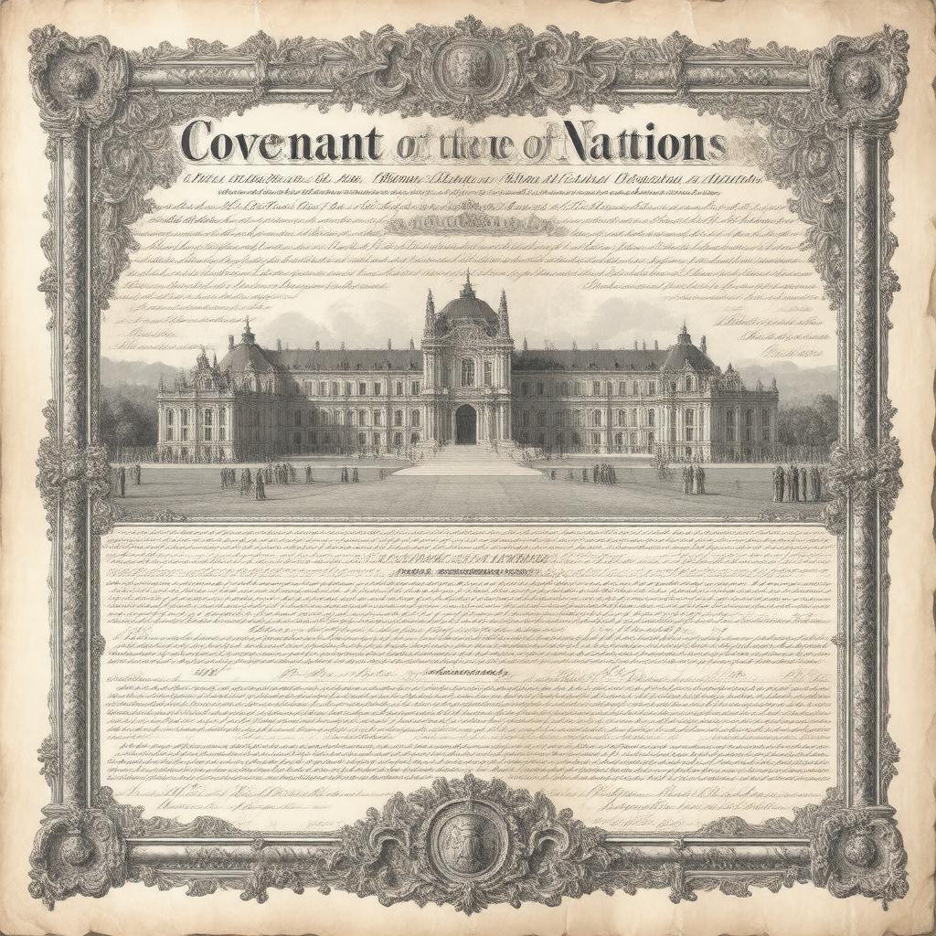 Click to view larger image AI-created image of Covenant of the League of Nations
