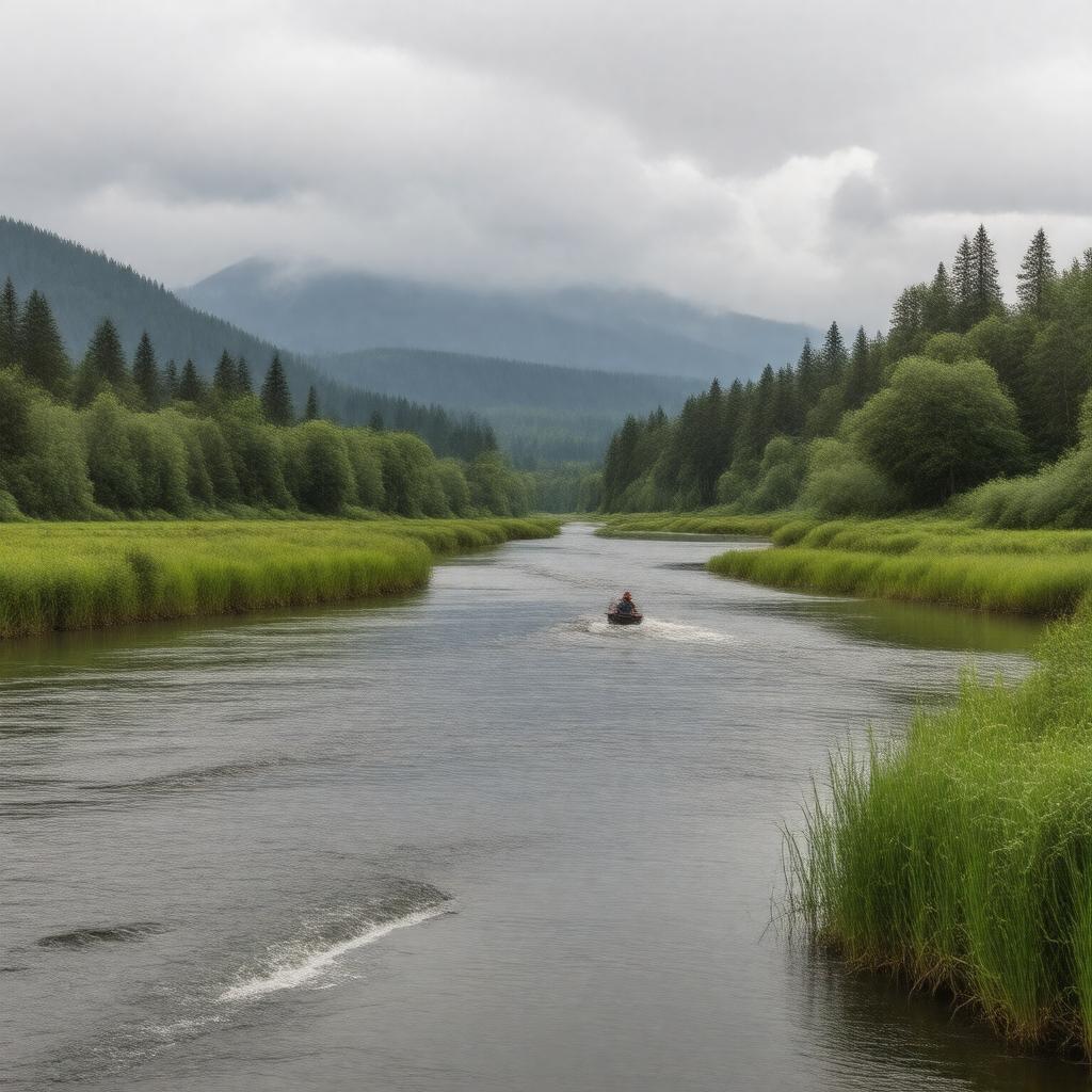 Click to view larger image AI-created image of Cowlitz River