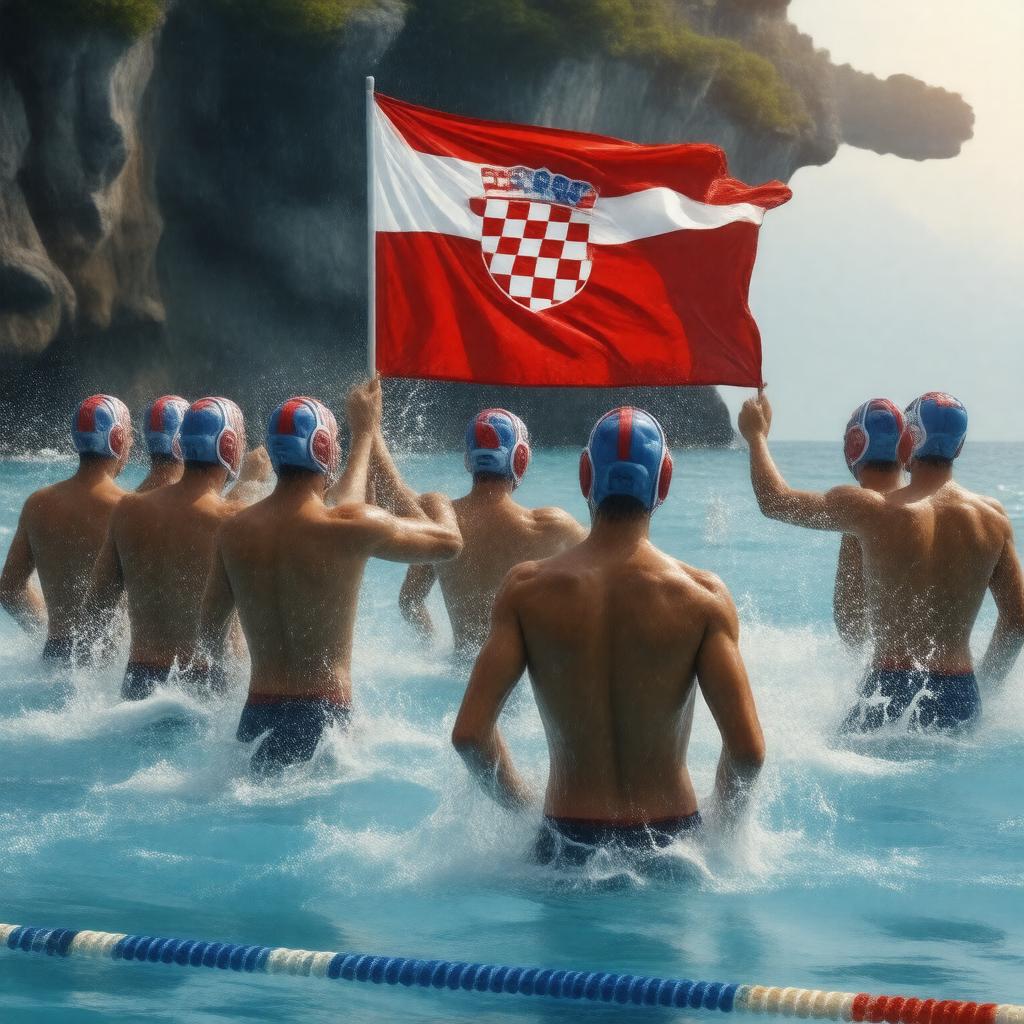 AI-created image of Croatia water polo team