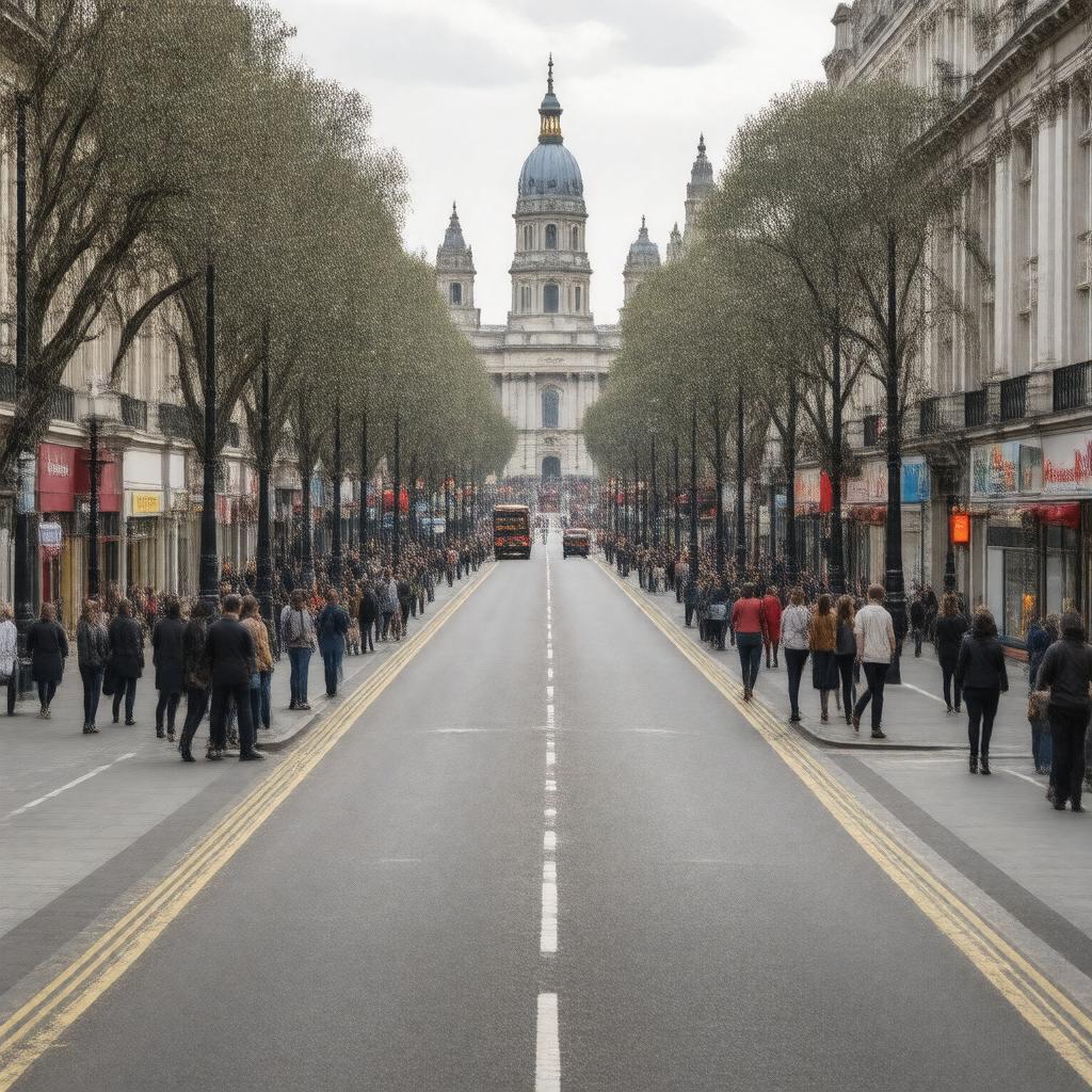 AI-created image of Cromwell Road, South Kensington, London SW7 5BD