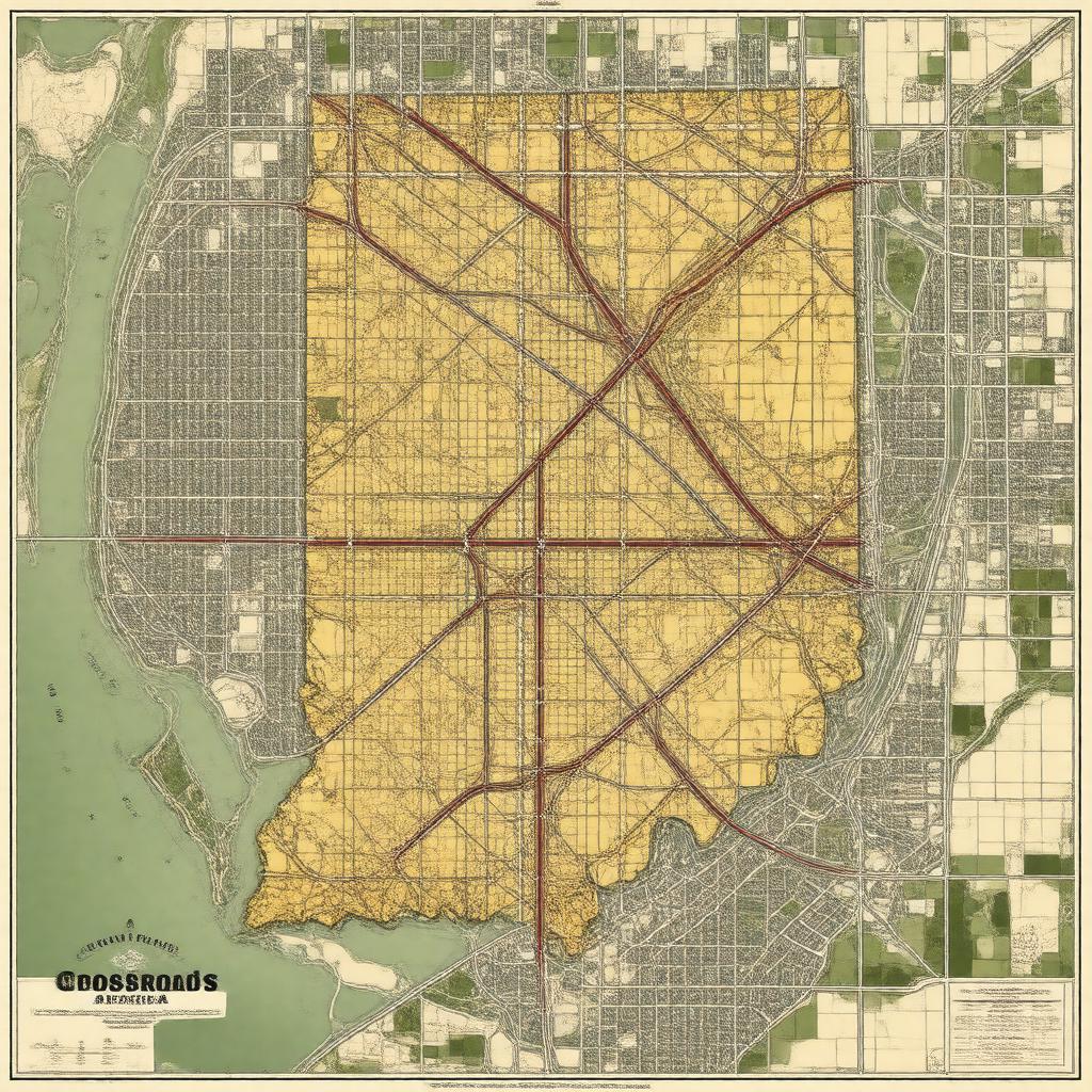 Click to view larger image AI-created image of Crossroads of America