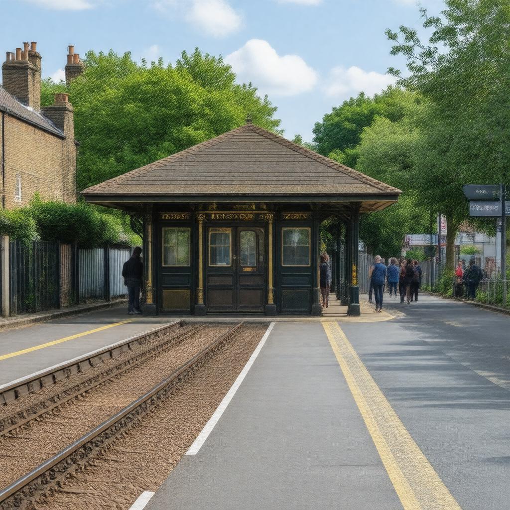 AI-created image of Crouch Hill railway station