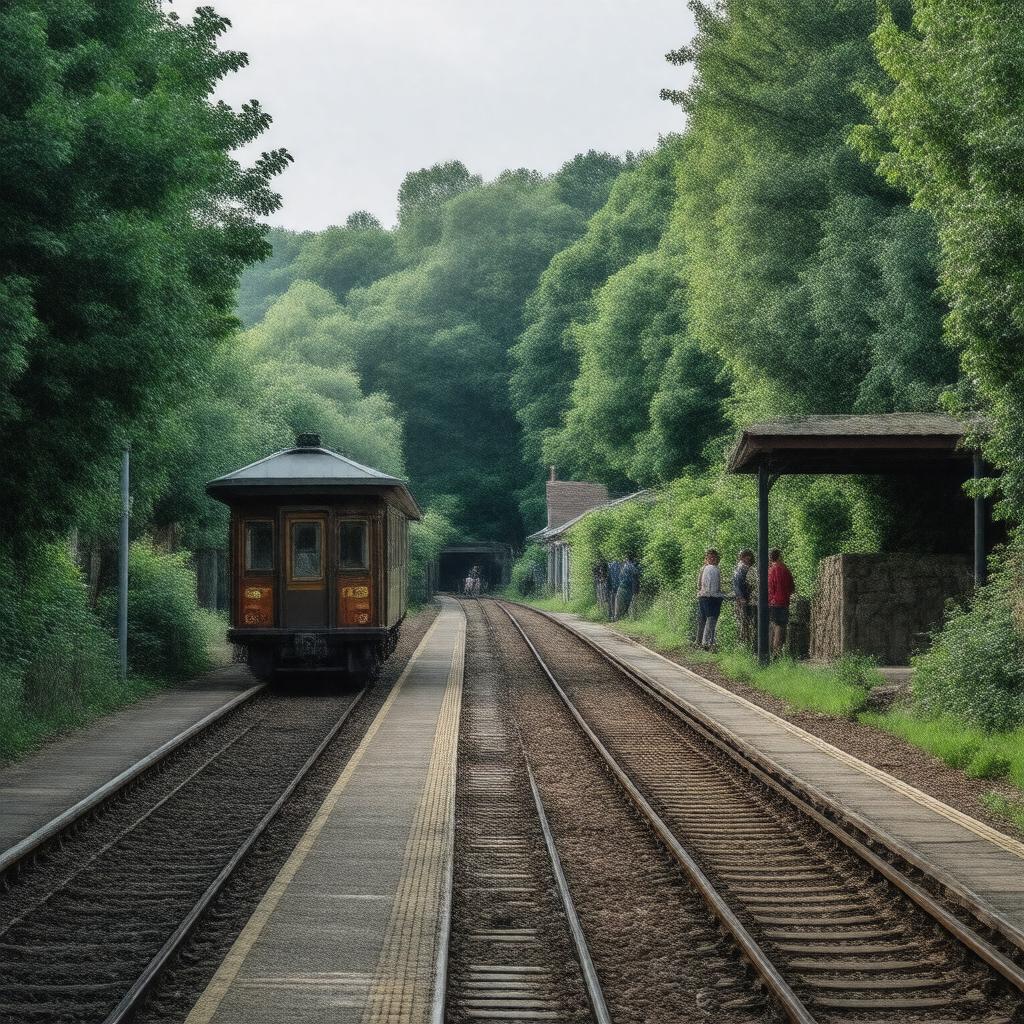 AI-created image of Crowborough railway station