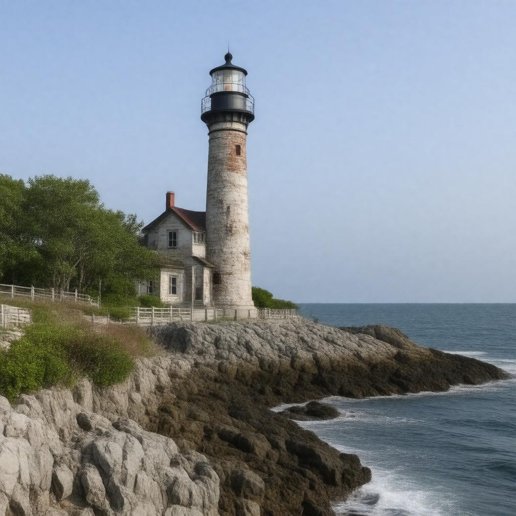 Click to view larger image AI-created image of Cuttyhunk Light (historical)