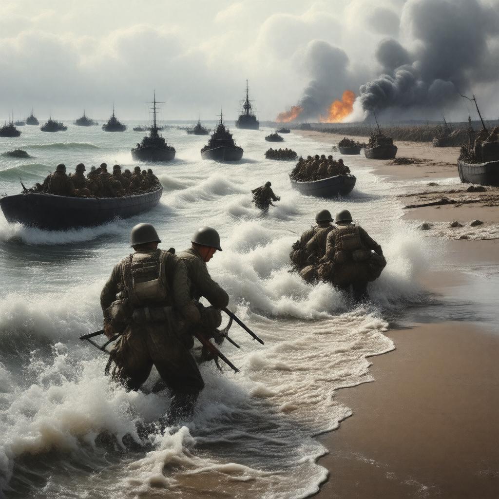 AI-created image of D-Day landings at Utah Beach