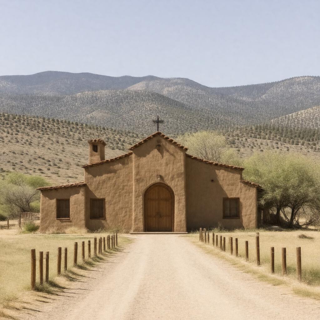 AI-created image of D. H. Lawrence Ranch, Taos, New Mexico, USA