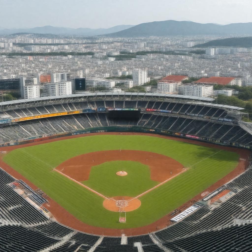Click to view larger image AI-created image of Daejeon Hanbat Baseball Stadium