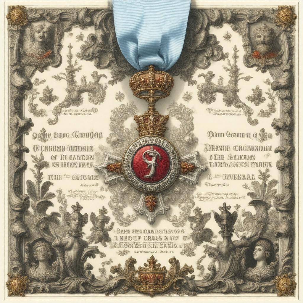 AI-created image of Dame Grand Cross of the Order of the Crown of India