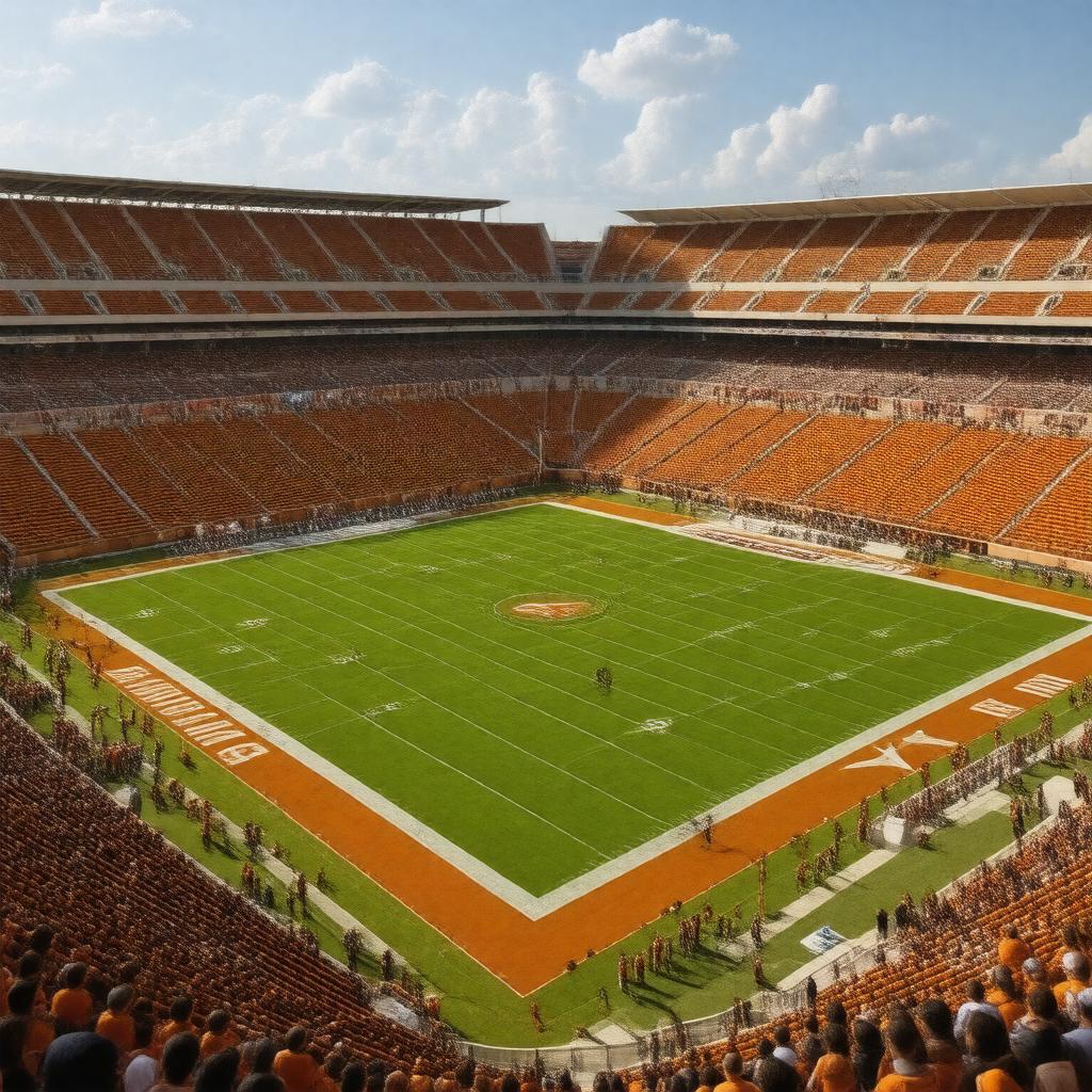 AI-created image of Darrell K Royal–Texas Memorial Stadium