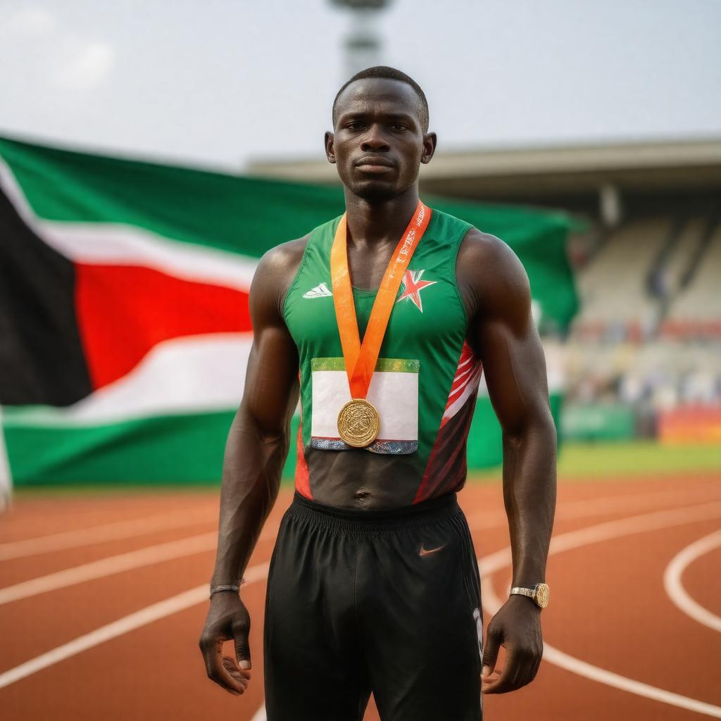 AI-created image of David Rudisha