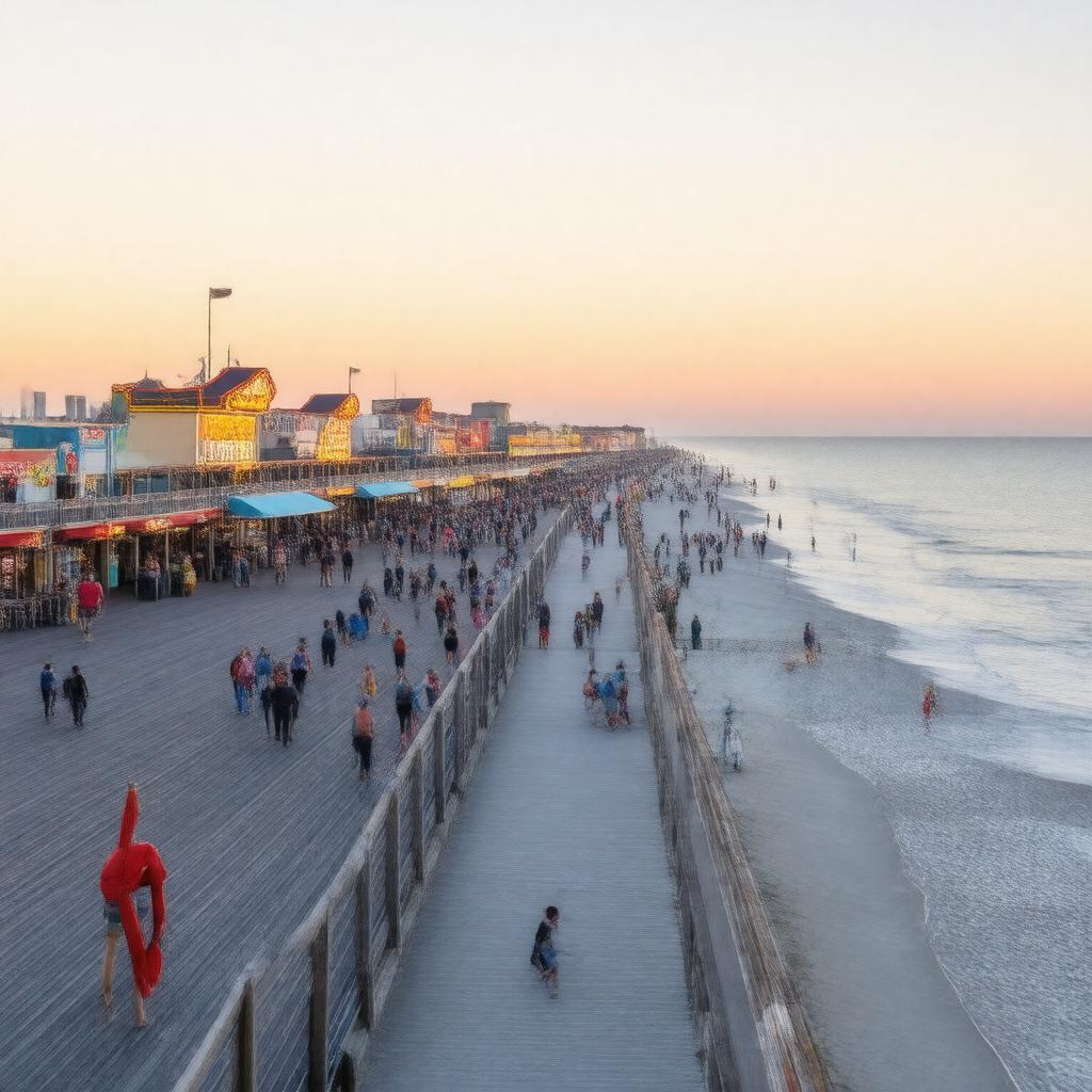 AI-created image of Daytona Beach Boardwalk