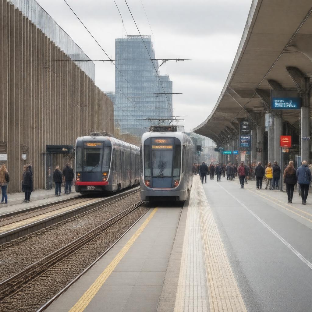 AI-created image of Deansgate-Castlefield tram stop