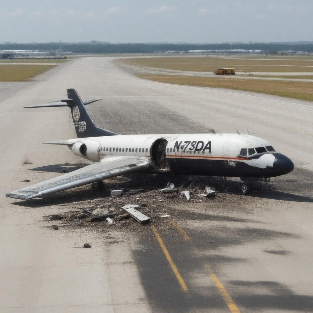 Click to view larger image AI-created image of Delta Air Lines Flight 1141 crash (1988)