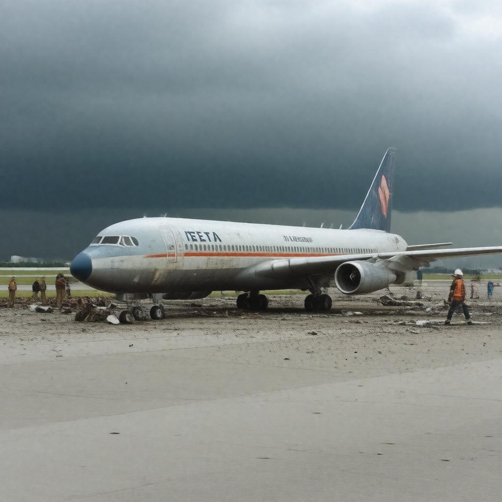Click to view larger image AI-created image of Delta Air Lines Flight 191 crash (1985)