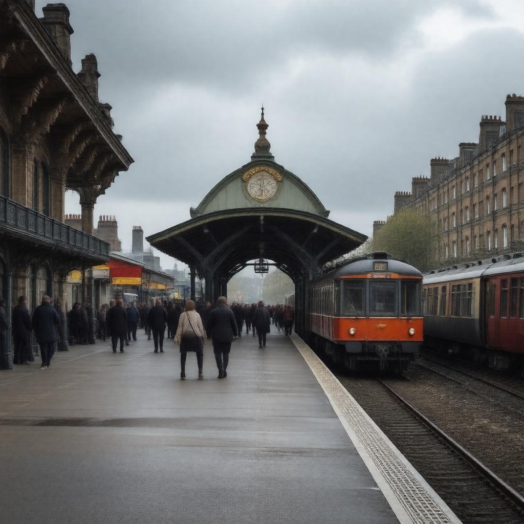 AI-created image of Denmark Hill railway station