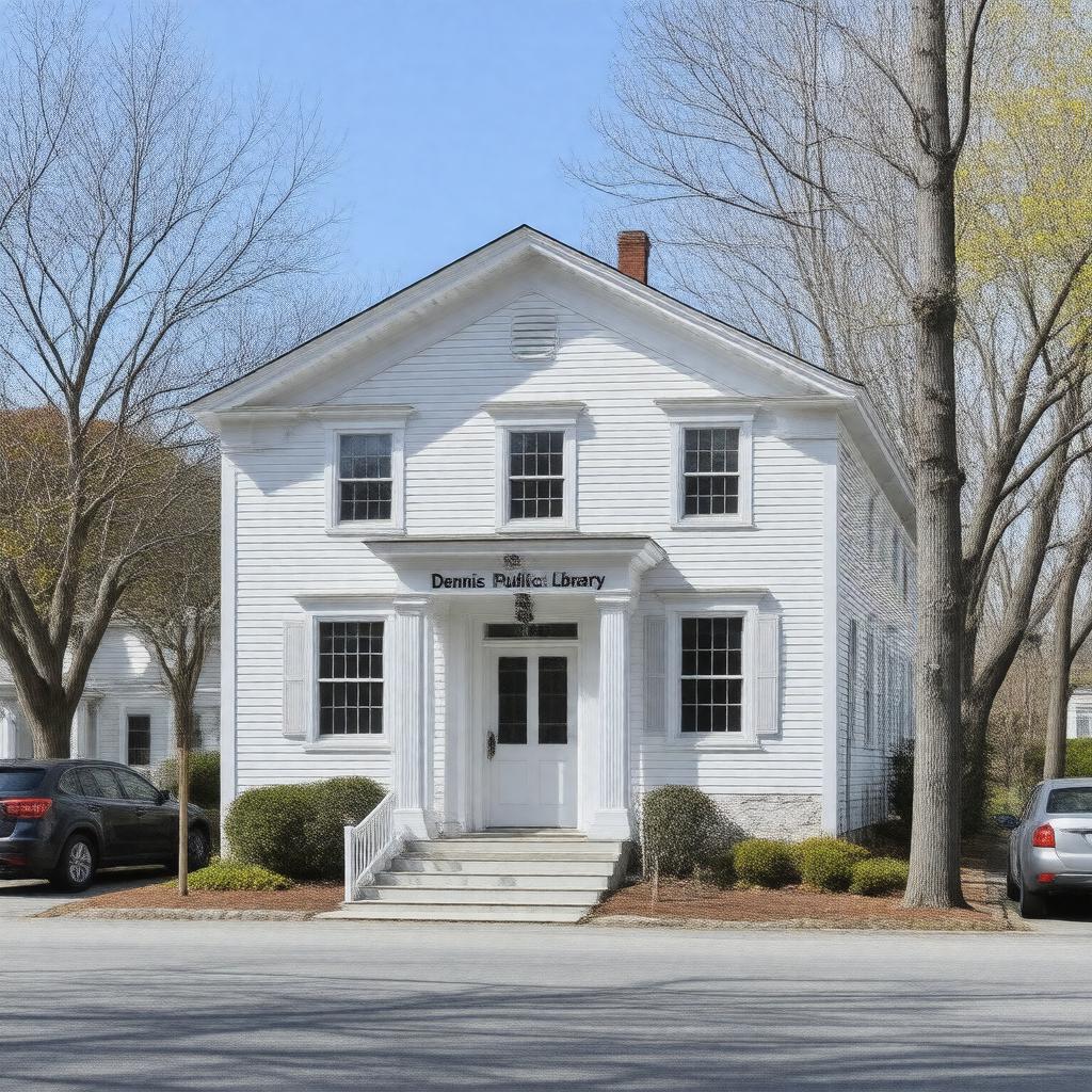 Click to view larger image AI-created image of Dennis Public Library