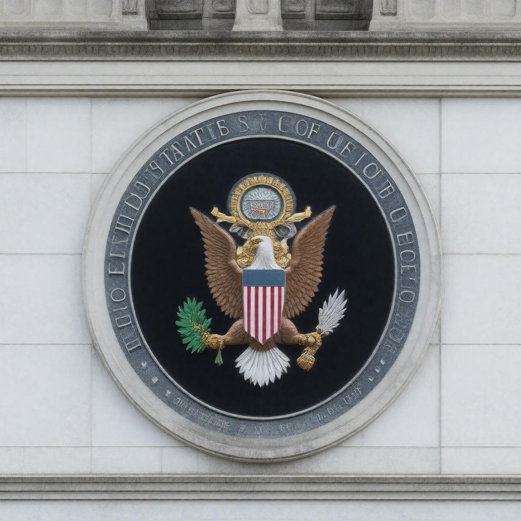 Click to view larger image AI-created image of Department of Justice (US context)