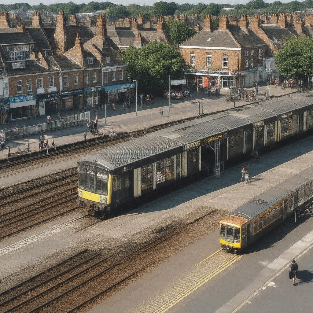 AI-created image of Deptford railway station