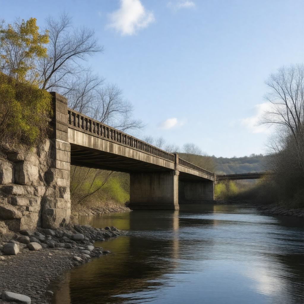 Click to view larger image AI-created image of Derby–Shelton Bridge