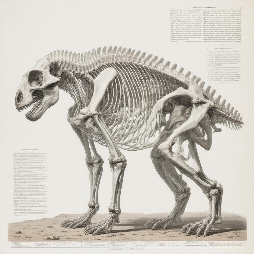 Click to view larger image AI-created image of Description of the Skeleton of an Extinct Gigantic Sloth