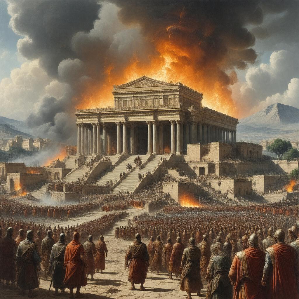 AI-created image of Destruction of the First Temple