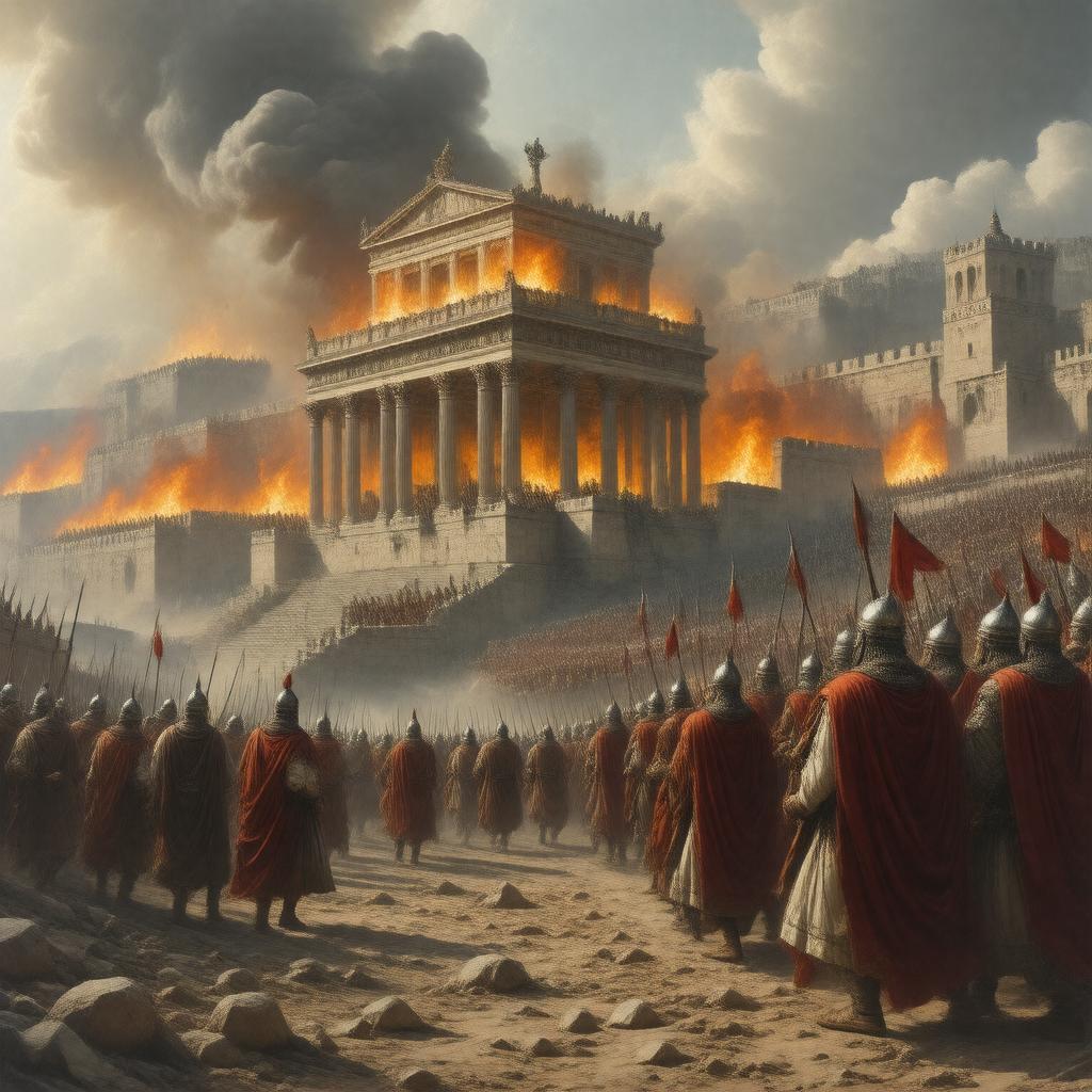 AI-created image of Destruction of the Second Temple