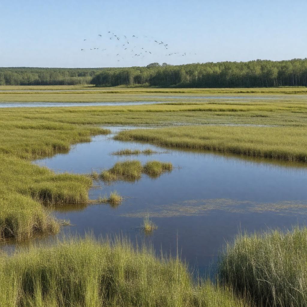 AI-created image of Detroit River International Wildlife Refuge