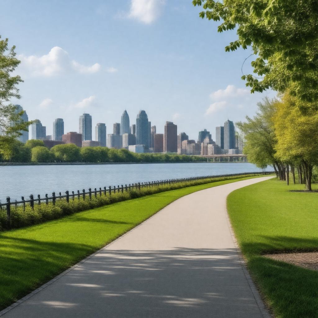 AI-created image of Detroit Riverfront Conservancy