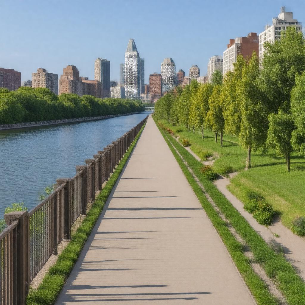 AI-created image of Detroit Riverwalk