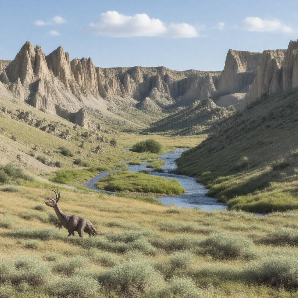 Click to view larger image AI-created image of Dinosaur Provincial Park