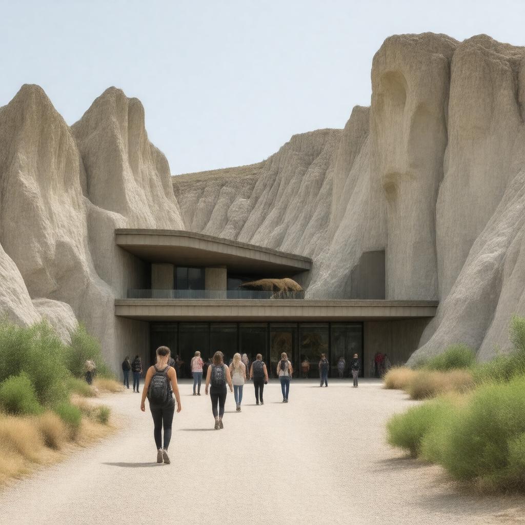 AI-created image of Dinosaur Provincial Park Visitor Centre