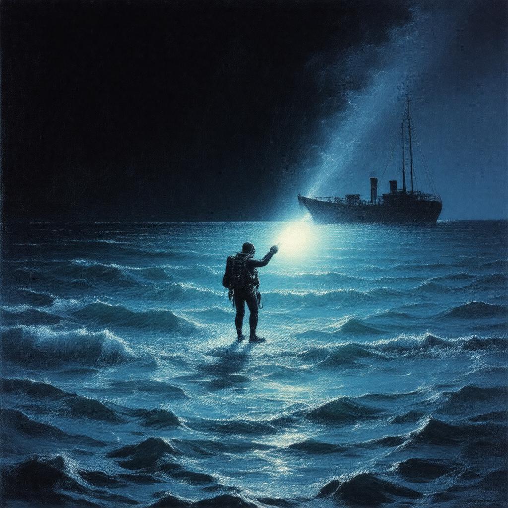 Click to view larger image AI-created image of Diving into the Wreck