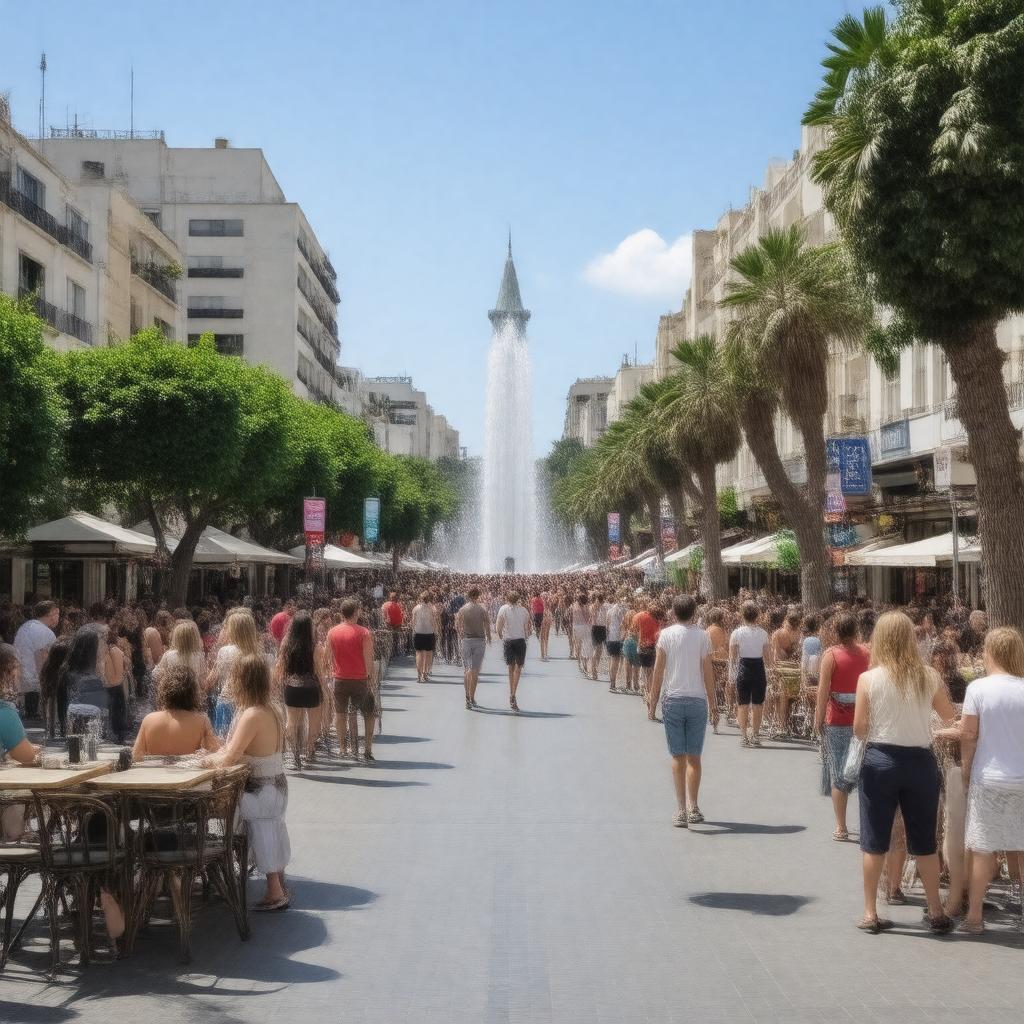 Click to view larger image AI-created image of Dizengoff Street