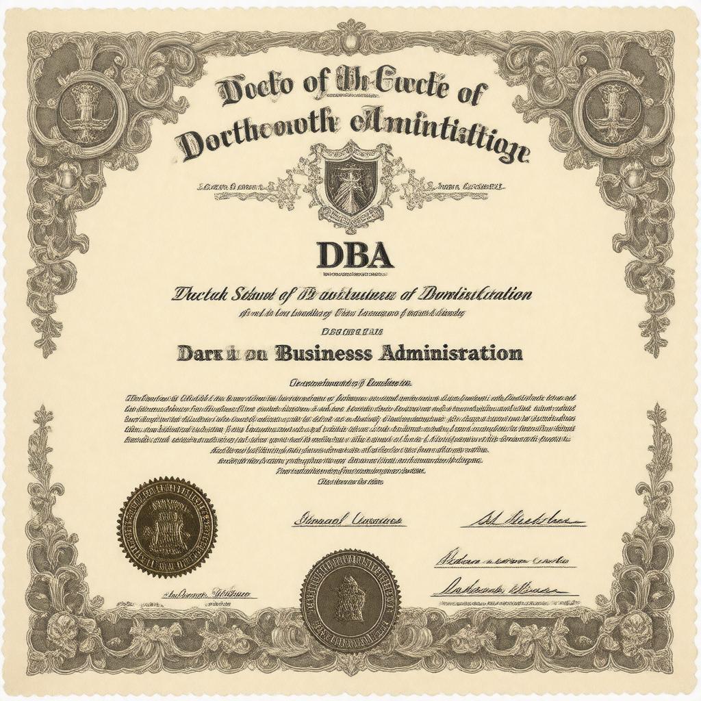 Click to view larger image AI-created image of Doctor of Business Administration, Dartmouth College