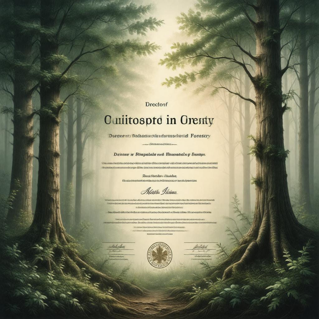 Click to view larger image AI-created image of Doctor of Philosophy in Forestry
