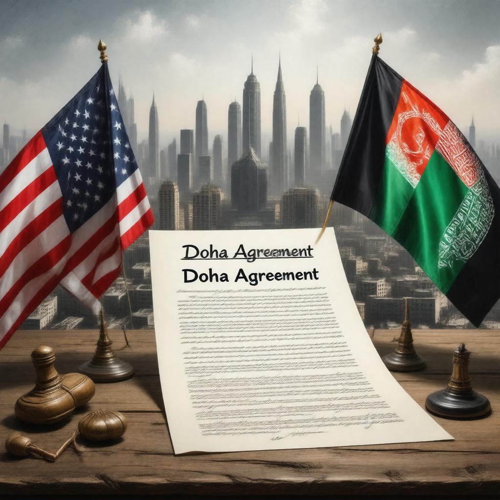 Click to view larger image AI-created image of Doha Agreement (2020)