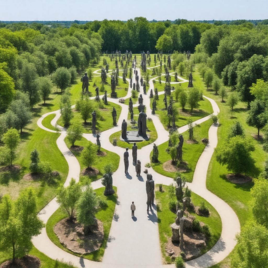 AI-created image of Donald J. Hall Sculpture Park