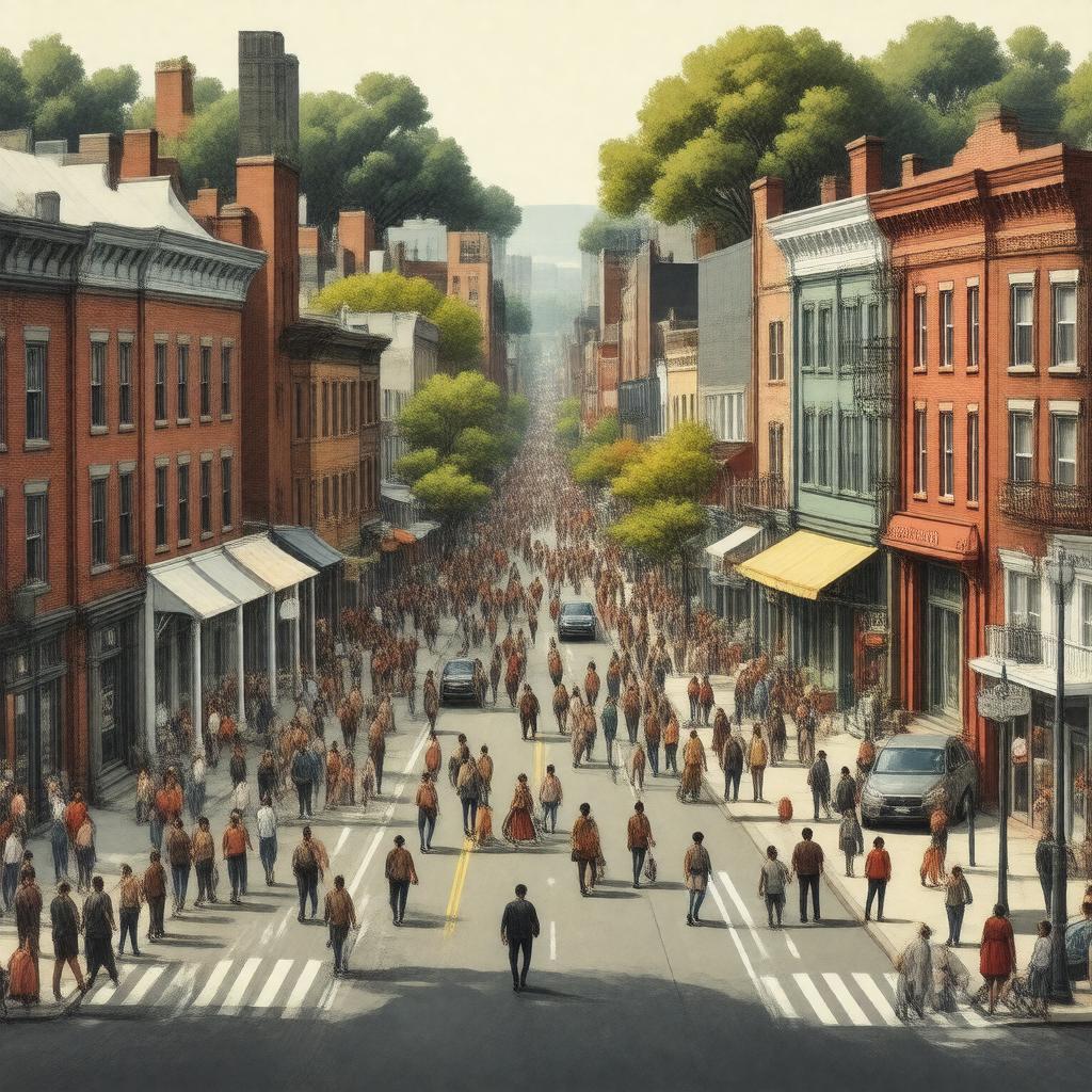 AI-created image of Dorchester, Boston, Massachusetts, United States