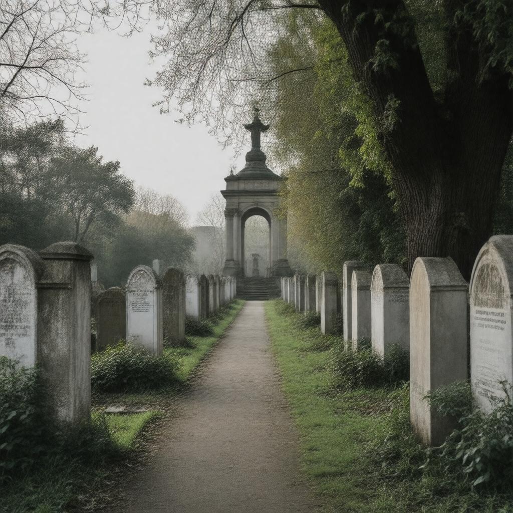 AI-created image of Dorotheenstadt Cemetery, Berlin