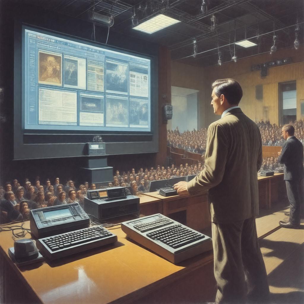 AI-created image of Douglas Engelbart's 1968 demo