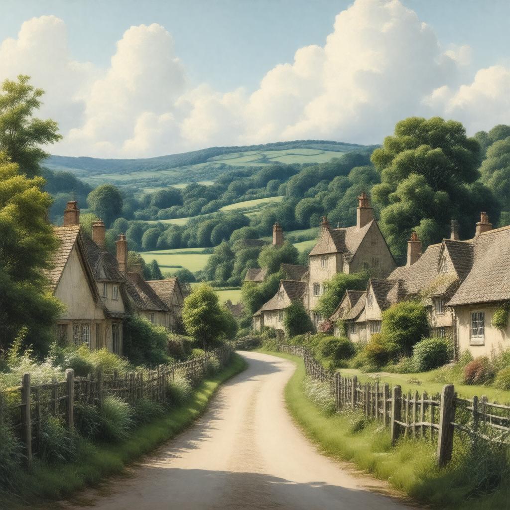 Click to view larger image AI-created image of Downe, Kent, England